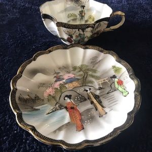 Japanese Geisha Girl Plates and a cup Ardalt China